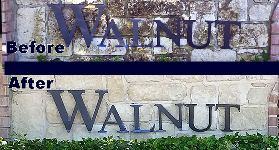 Stone Sign Cleaning
